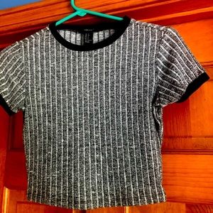 Grey & Black Crop Top